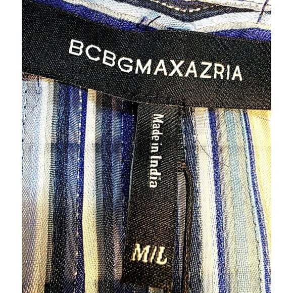 NWT BCBG MAXAZRIA LIGHT STRIPE MINI WRAP JACKET KIMONO COVER UP SIZE M / L $128 - Picture 13 of 16